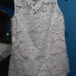 Nannette Lepore XS white lace crochet top